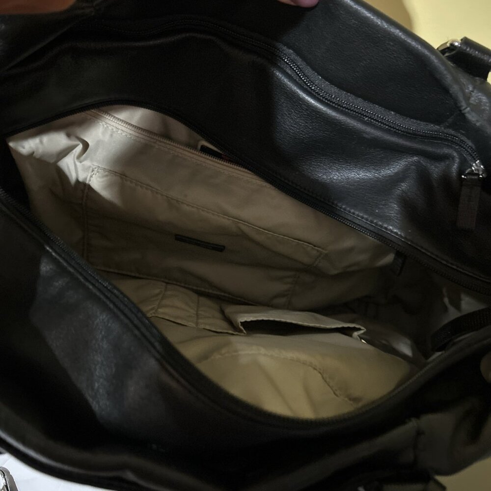 TUMI Sinclair Camilla Commuter Brief Black Leather Laptop Work Bag Tote Key Fob - Picture 6 of 16